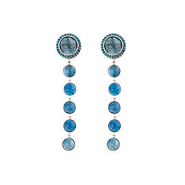 18K White Gold Aquamarine Stena Drop Earrings