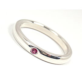 Tiffany & Co. Peretti Sterling Silver Pink Sapphire Stacking Band Ring