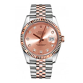 Rolex New Style Datejust Rose Two Tone Fluted Bezel & Champagne Diamond Dial on Jubilee Bracelet