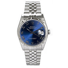 Rolex Men's Datejust Stainless Steel Blue Roman Dial 16014