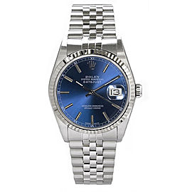 Rolex Men's Datejust Stainless Steel Blue Index Dial