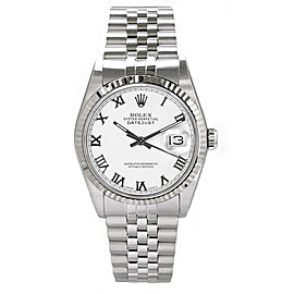 Rolex Men's Datejust Stainless Steel White Roman Dial