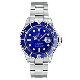 Rolex Submariner Steel Pre-Owned 16610 Custom Blue