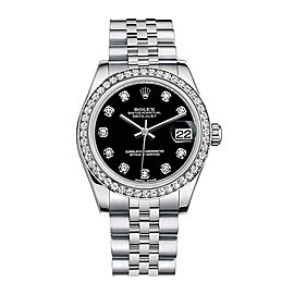 Rolex New Style Datejust Midsize Stainless Steel Custom Diamond Bezel & Diamond Dial on Jubilee Bracelet