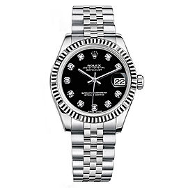 Rolex New Style Datejust Midsize Stainless Steel Fluted Bezel & Diamond Dial on Jubilee Bracelet