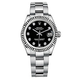 Rolex New Style Datejust Midsize Stainless Steel Fluted Bezel & Diamond Dial on Oyster Bracelet