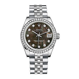 Rolex New Style Datejust Midsize Stainless Steel Custom Diamond Bezel & Diamond Dial on Jubilee Bracelet