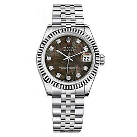 Rolex New Style Datejust Midsize Stainless Steel Fluted Bezel & Diamond Dial on Jubilee Bracelet