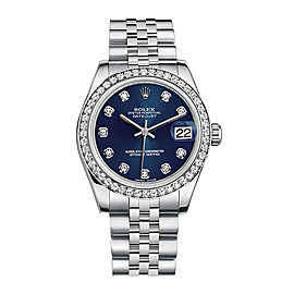 Rolex New Style Datejust Midsize Stainless Steel Custom Diamond Bezel & Diamond Dial on Jubilee Bracelet