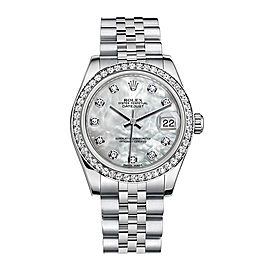 Rolex New Style Datejust Midsize Stainless Steel Custom Diamond Bezel & Diamond Dial on Jubilee Bracelet