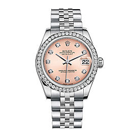 Rolex New Style Datejust Midsize Stainless Steel Custom Diamond Bezel & Diamond Dial on Jubilee Bracelet