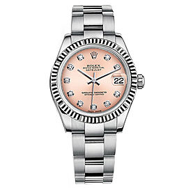 Rolex New Style Datejust Midsize Stainless Steel Fluted Bezel & Diamond Dial on Oyster Bracelet