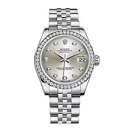 Rolex New Style Datejust Midsize Stainless Steel Custom Diamond Bezel & Diamond Dial on Jubilee Bracelet