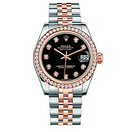 Rolex New Style Datejust Midsize Two Tone Custom Diamond Bezel & Diamond Dial on Jubilee Bracelet