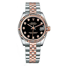 Rolex New Style Datejust Midsize Two Tone Custom Diamond Bezel & Diamond Dial on Jubilee Bracelet