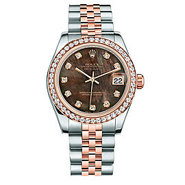 Rolex New Style Datejust Midsize Two Tone Custom Diamond Bezel & Diamond Dial on Jubilee Bracelet