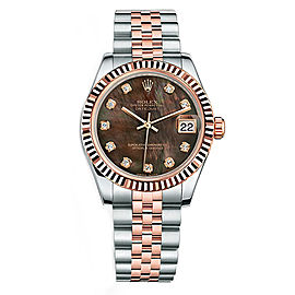 Rolex New Style Datejust Midsize Two Tone Custom Diamond Bezel & Diamond Dial on Jubilee Bracelet