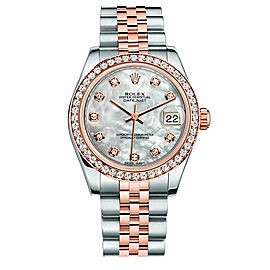 Rolex New Style Datejust Midsize Two Tone Custom Diamond Bezel & Diamond Dial on Jubilee Bracelet