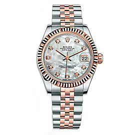 Rolex New Style Datejust Midsize Two Tone Custom Diamond Bezel & Diamond Dial on Jubilee Bracelet