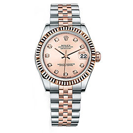 Rolex New Style Datejust Midsize Two Tone Custom Diamond Bezel & Diamond Dial on Jubilee Bracelet