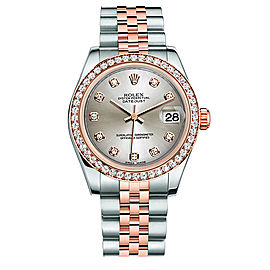 Rolex New Style Datejust Midsize Two Tone Custom Diamond Bezel & Diamond Dial on Jubilee Bracelet