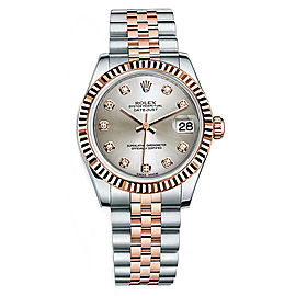 Rolex New Style Datejust Midsize Two Tone Custom Diamond Bezel & Diamond Dial on Jubilee Bracelet