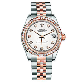 Rolex New Style Datejust Midsize Two Tone Custom Diamond Bezel & Diamond Dial on Jubilee Bracelet