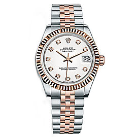 Rolex New Style Datejust Midsize Two Tone Custom Diamond Bezel & Diamond Dial on Jubilee Bracelet