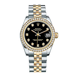 Rolex New Style Datejust Midsize Two Tone Custom Diamond Bezel & Diamond Dial on Jubilee Bracelet