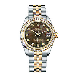 Rolex New Style Datejust Midsize Two Tone Custom Diamond Bezel & Diamond Dial on Jubilee Bracelet