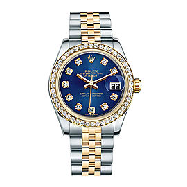 Rolex New Style Datejust Midsize Two Tone Custom Diamond Bezel & Diamond Dial on Jubilee Bracelet