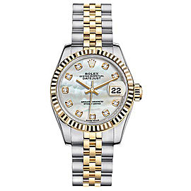 Rolex Women's New Style Two-Tone Datejust with Custom Mother of Pearl Diamond Dial