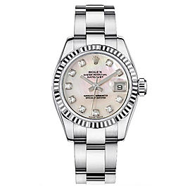 Rolex Women's New Style Steel Datejust Oyster Band with Mother of Pearl Diamond Dial