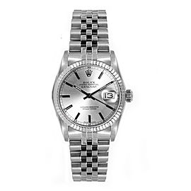 Rolex Women's Datejust Midsize Stainless Steel Silver Index Dial