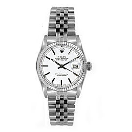 Rolex Women's Datejust Midsize Stainless Steel White Index Dial