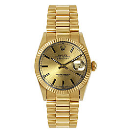 Rolex Women's President Midsize Fluted Champagne Index Dial