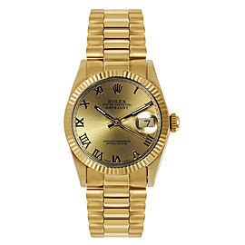 Rolex Women's President Midsize Fluted Champagne Roman Dial