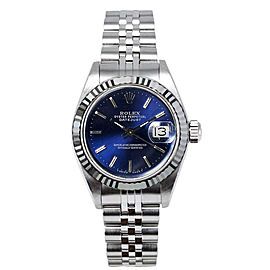 Rolex Women's Datejust Stainless Steel Blue Index Dial