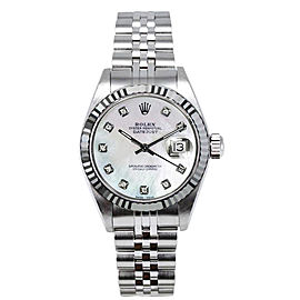 Rolex Women's Datejust Stainless Steel Custom Mother of Pearl Diamond Dial