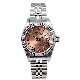 Rolex Women's Datejust Stainless Steel Custom Pink Roman Dial