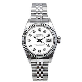 Rolex Women's Datejust Stainless Steel Custom White Diamond Dial