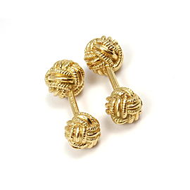 Tiffany & Co. Schlumberger 18K Yellow Gold Woven Knot Cufflinks