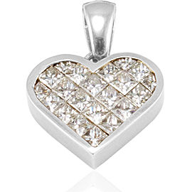 2.11 Carat Total Weight Diamond Invisible-Set Heart Pendant