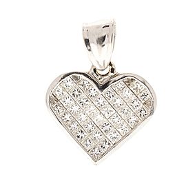 1.96 Carat Total Princess Cut Diamond Pendant in 14 Karat White Gold