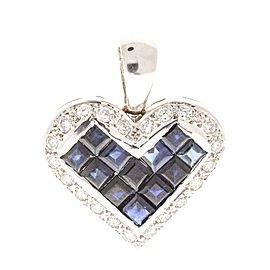 Heritage Gem Studio Pendant 18KW, Sapp & Dia: HRT INV 5.63CT SAPP; 0.92CT DIA