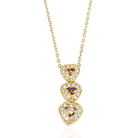 Heritage Gem Studio 0.39 Carat Total Heart Shape Orange-Brown Diamond 18 Karat Yellow Gold Pendant