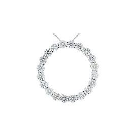 Heritage Gem Studio 4.72 Carat Total White Diamond 14 Karat White Gold Circle Pendant