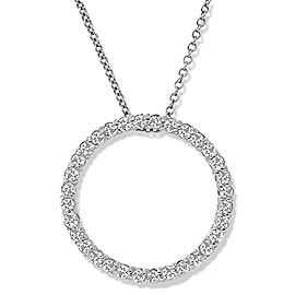 1.15 Carat Total Diamond White Gold Circle Pendant