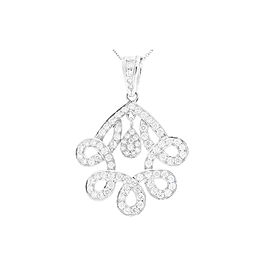 Heritage Gem Studio 1.70 Carat Total F VS Diamond Pendant in 18 Karat White Gold