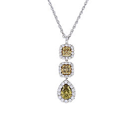 Heritage Gem Studio 1.78 Carat Total Cushion Cut and Pear Shape Fancy Yellow Diamond in White Gold